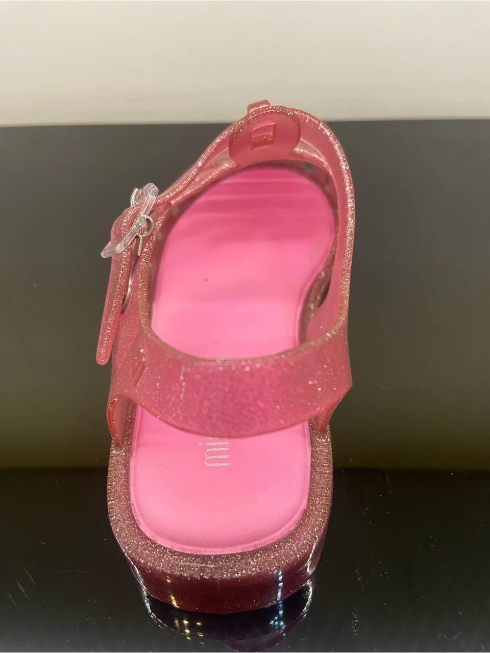 Mini Melissa Pink Glitter Jelly Sandals